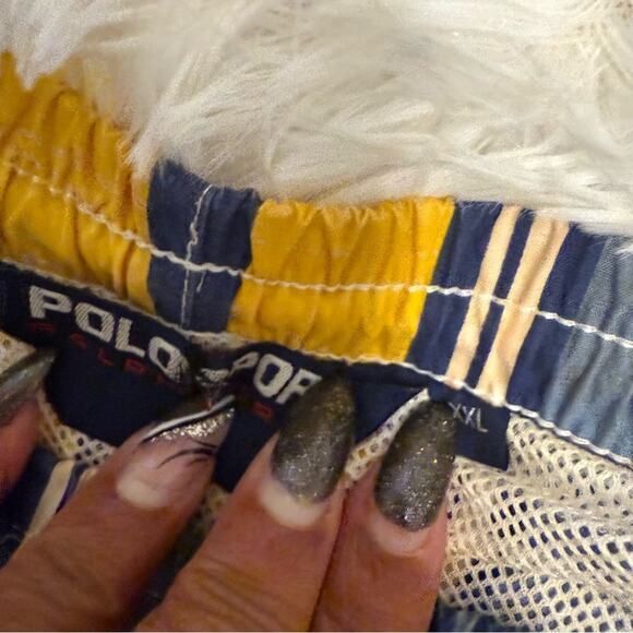Ralph Lauren Polo Sport  Striped Blue and Yellow swim trunks - Picture 6 of 9